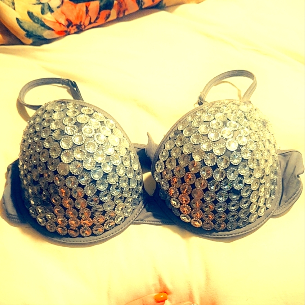 36 C rhinestone exotic dancer bra top